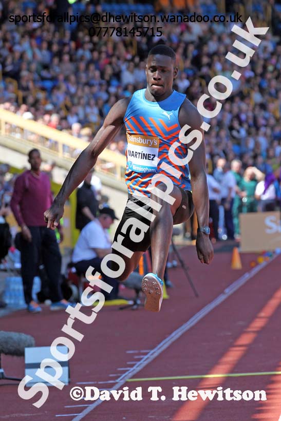 Lazaro Martinez (Cuba) mens triple jump, IAAF Diamond League, Birmingham. Photo: David T. Hewitson/Sports for All Pics